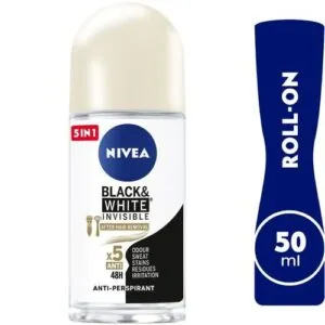 NIVEA رول اون بلاك & وايت سموث حريمي