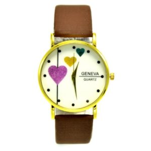 Geneva Leather Watch - For Women - Brown